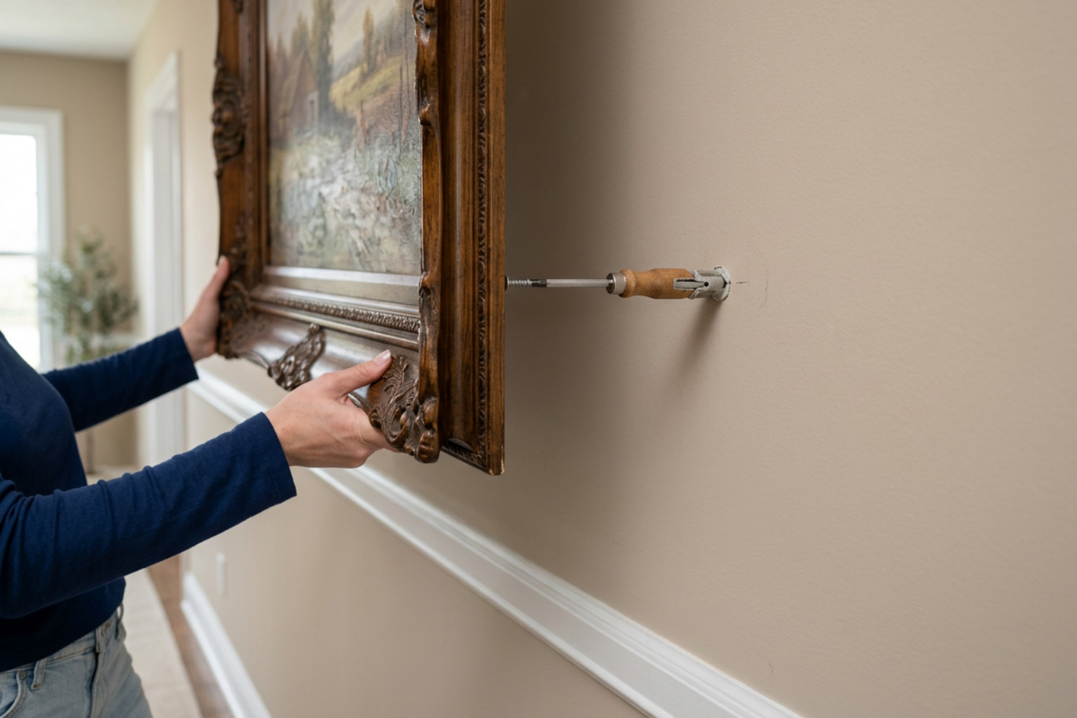 how to hang a heavy picture on plasterboard